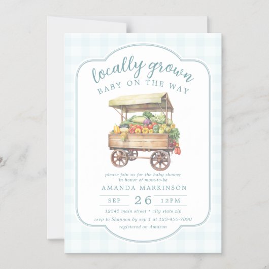 Genderneutraal lokaal gegroeid Baby shower Magnetische Uitnodiging (Voorkant)