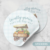 Genderneutraal lokaal gegroeid Baby shower Ronde Sticker