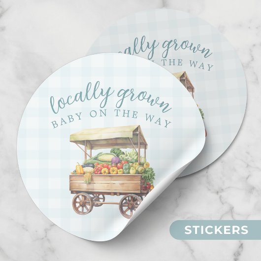 Genderneutraal lokaal gegroeid Baby shower Ronde Sticker