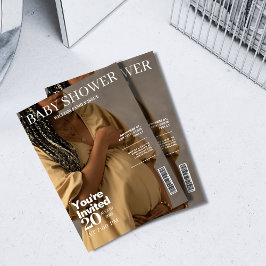 Genderneutraal magazine cover foto Baby shower Kaart