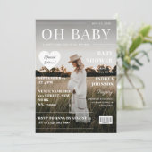Genderneutraal Magazine Hoesje Foto Baby shower Kaart (Staand voorkant)