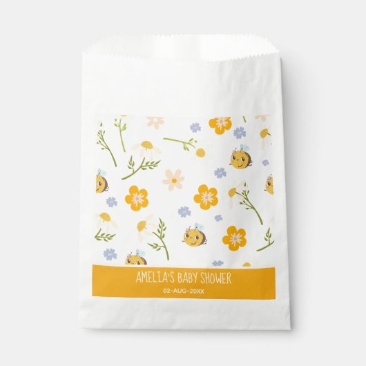 Genderneutraal Mama naar Bee Spring baby shower Bedankzakje (Voorkant)