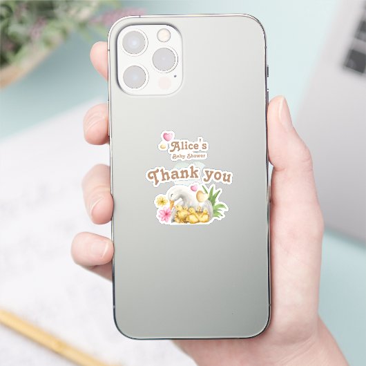 Genderneutraal mammie Baby Duck Baby shower Sticker (Telefoon)