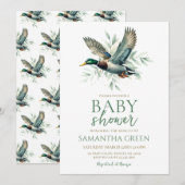 Genderneutraal minimalistisch Mallard Duck Baby sh Kaart (Voorkant / Achterkant)