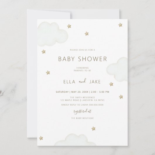 Genderneutraal minimalistisch wolkenkrabber Baby s Kaart (Voorkant)