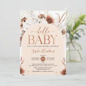 Genderneutraal modern Arch Boho Floral Baby shower Kaart (Staand voorkant)