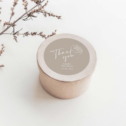 Genderneutraal Modern Baby shower Bedankt Ronde Sticker