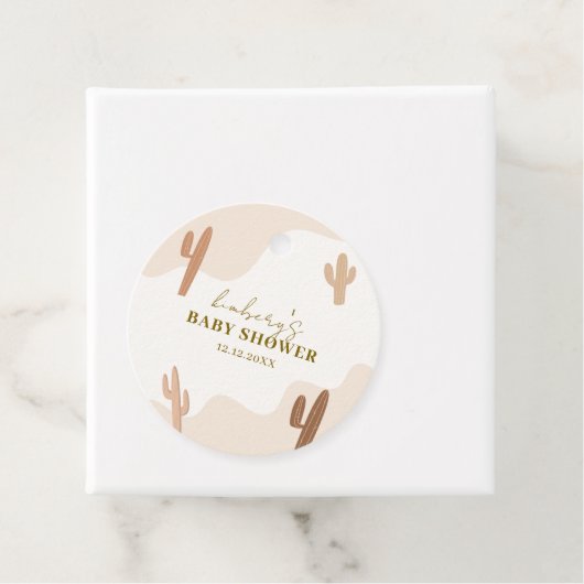 Genderneutraal Modern Boho Cactus Baby shower Bedankjes Labels (In situ)