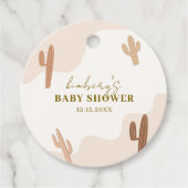 Genderneutraal Modern Boho Cactus Baby shower Bedankjes Labels (Voorkant)