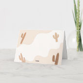 Genderneutraal Modern Boho Cactus Baby shower Bedankkaart (Achterkant)