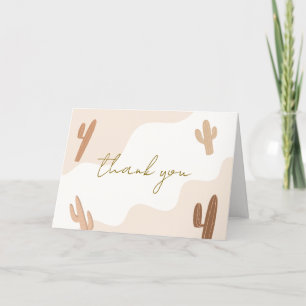 Genderneutraal Modern Boho Cactus Baby shower Bedankkaart