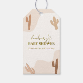Genderneutraal Modern Boho Cactus Baby shower Cadeaulabel
