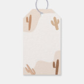 Genderneutraal Modern Boho Cactus Baby shower Cadeaulabel (Achterkant)
