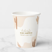 Genderneutraal Modern Boho Cactus Baby shower Papieren Bekers (Achterkant)