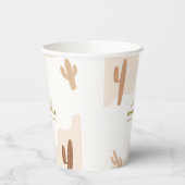 Genderneutraal Modern Boho Cactus Baby shower Papieren Bekers (Links)