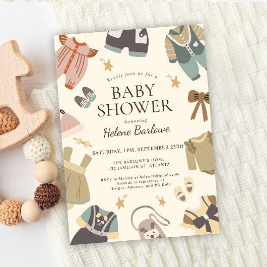 Genderneutraal Modern Elegant Boho Baby shower Kaart