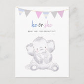 Genderneutraal Modern Elephant Party Briefkaart (Voorkant)