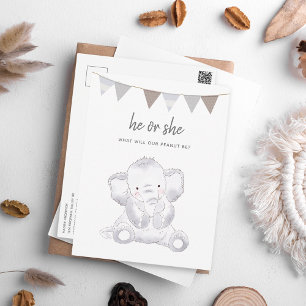 Genderneutraal Modern Elephant Party Briefkaart