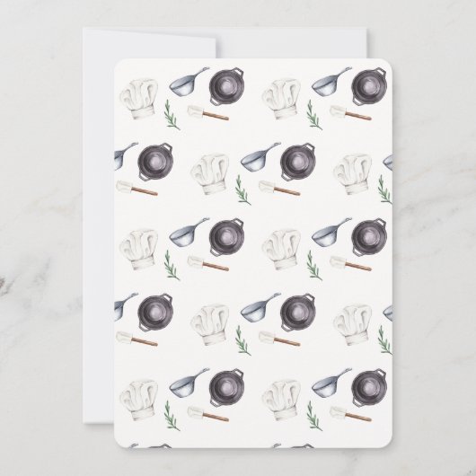 Genderneutraal Modern Little Chef Baby shower Kaart (Achterkant)