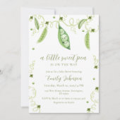 Genderneutraal Modern Sweet Pea In Pod Baby shower Kaart (Voorkant)