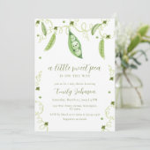 Genderneutraal Modern Sweet Pea In Pod Baby shower Kaart (Staand voorkant)