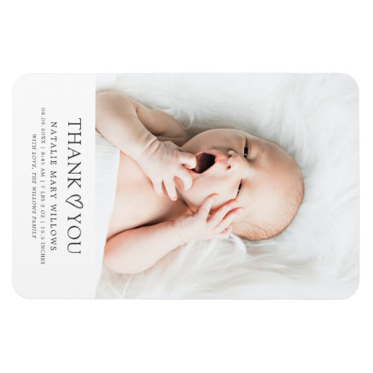 Genderneutraal Moderne minimalistische Baby foto g Magneet (Horizontaal)