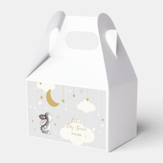 Genderneutraal Moon Star Cloud Baby shower Bedankdoosjes (Achterkant)