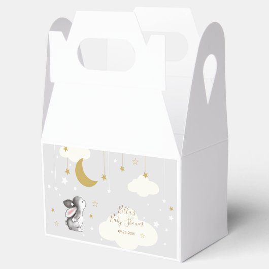Genderneutraal Moon Star Cloud Baby shower Bedankdoosjes (Geopend)