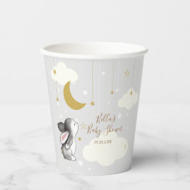 Genderneutraal Moon Star Cloud Baby shower Papieren Bekers
