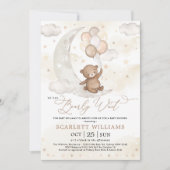 Genderneutraal motorisch Beer Baby shower Kaart (Voorkant)