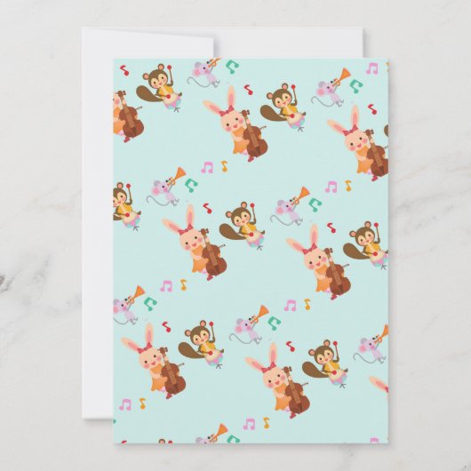 Genderneutraal muzikaal Blauwgroen Baby shower Kaart (Achterkant)