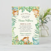 Genderneutraal Oerwoud Baby shower Kaart (Staand voorkant)