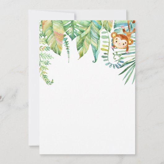 Genderneutraal Oerwoud Baby shower Kaart (Achterkant)