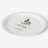 Genderneutraal Oh Baby Mallard Duck Baby shower Papieren Bordje (Gekanteld)