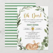 Genderneutraal Oh hert greenery Gold baby shower Kaart (Voorkant / Achterkant)