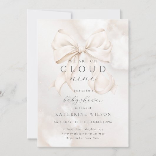 Genderneutraal op Cloud Nine Baby shower Kaart (Voorkant)