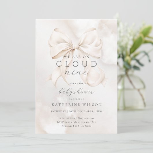 Genderneutraal op Cloud Nine Baby shower Kaart (Staand voorkant)