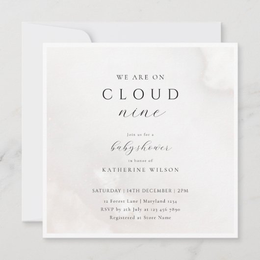 Genderneutraal op Cloud Nine Baby shower Kaart (Voorkant)