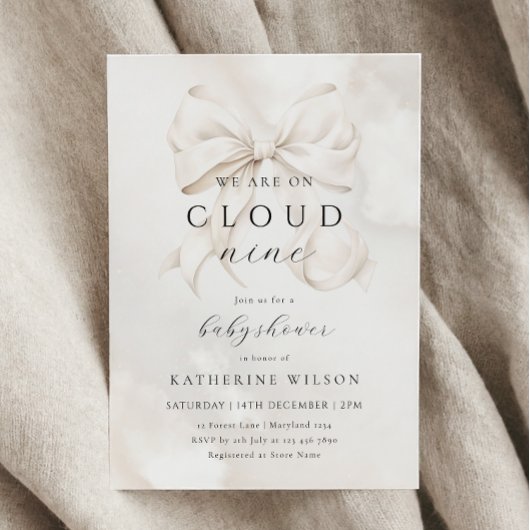 Genderneutraal op Cloud Nine Baby shower Kaart