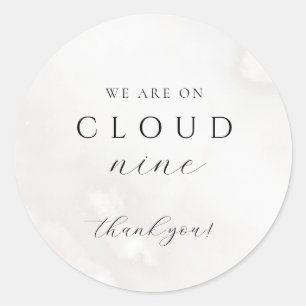 Genderneutraal op Cloud Nine Baby shower Ronde Sticker