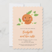 Genderneutraal Oranje Baby shower Kaart (Voorkant)