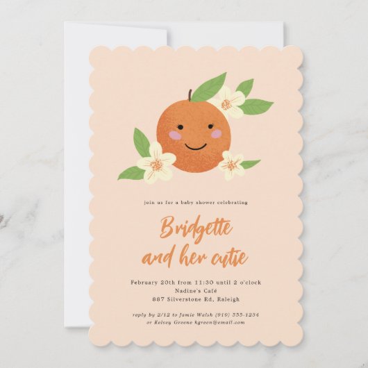 Genderneutraal Oranje Baby shower Kaart (Voorkant)