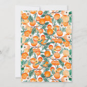 Genderneutraal Oranje Citrus Baby shower Kaart (Achterkant)