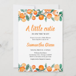 Genderneutraal Oranje Citrus Baby shower Kaart