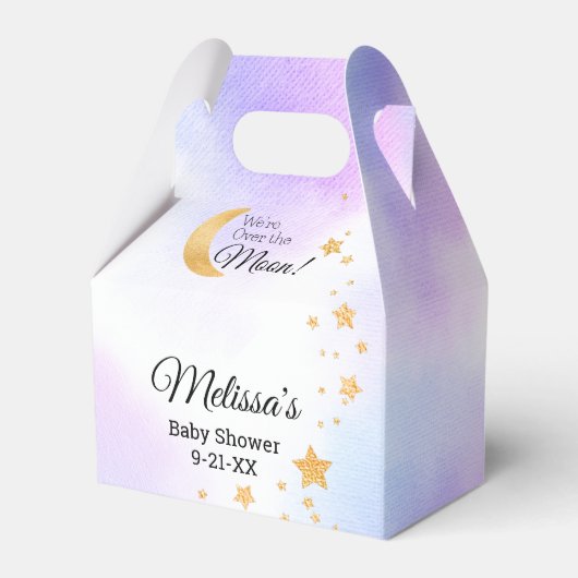 Genderneutraal over het Moon Girl Baby shower Bedankdoosjes (Achterkant)