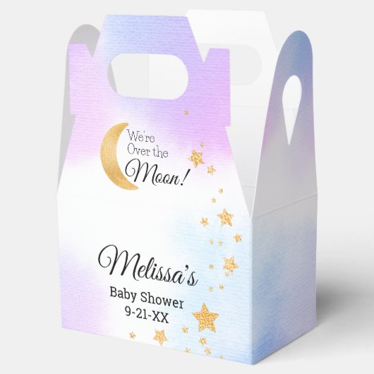 Genderneutraal over het Moon Girl Baby shower Bedankdoosjes (Geopend)