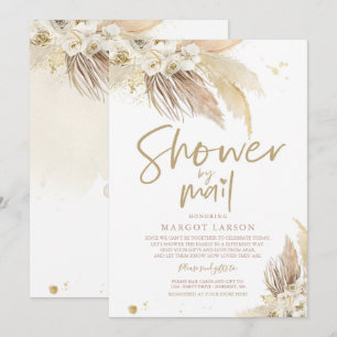 Genderneutraal Pampas Grass Baby shower per post Kaart