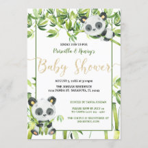 Genderneutraal Panda Groen Bamboe Baby shower