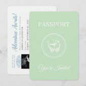 Genderneutraal paspoort reizen Baby shower Kaart (Voorkant / Achterkant)