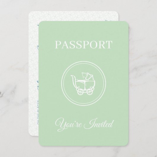 Genderneutraal paspoort reizen Baby shower Kaart (Voorkant / Achterkant)